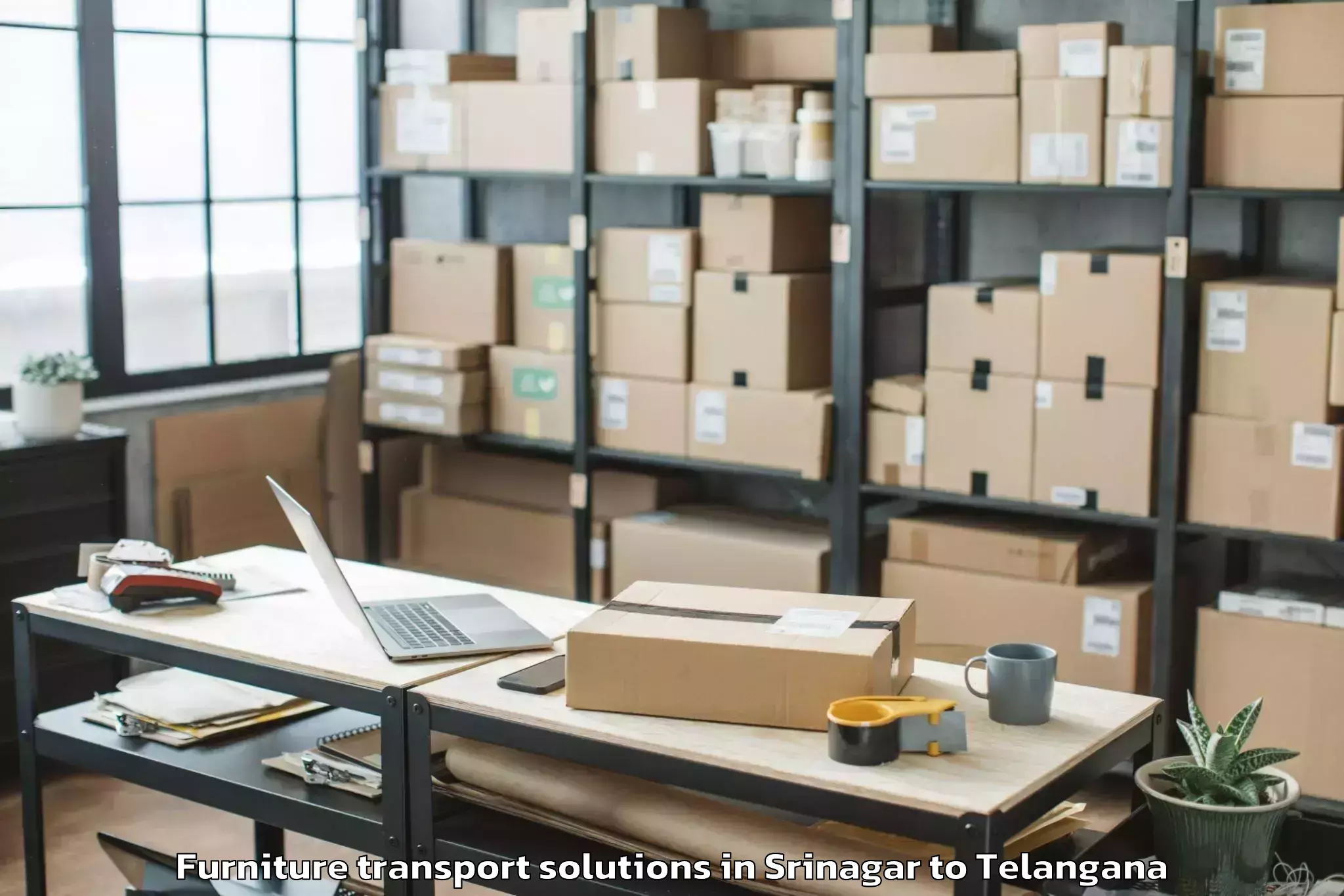 Expert Srinagar to Lingampet Furniture Transport Solutions